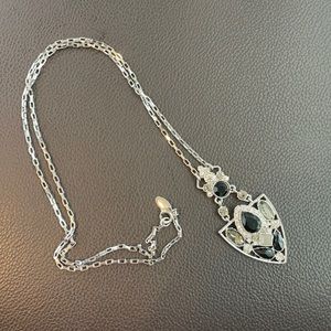 Black and silver costume jewelry necklace